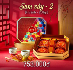 HỘP 4 BÁNH TRUNG THU GIVRAL SUM VẦY 2